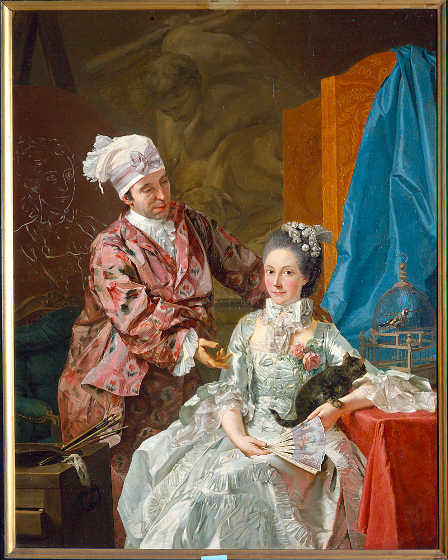 autoritratto con la moglie (dipinto) di Baldrighi Giuseppe (sec. XVIII)
