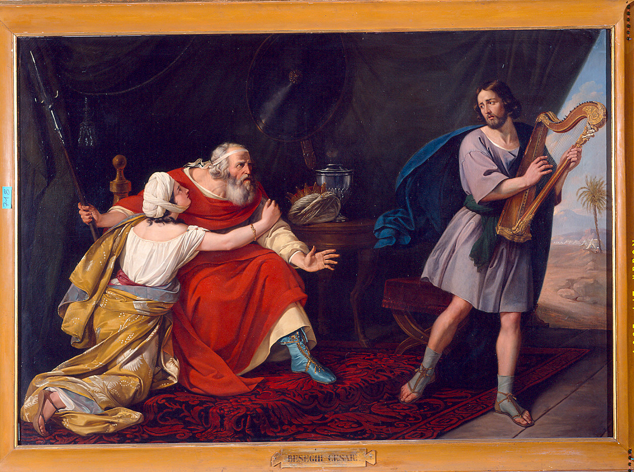le ire di Saul (dipinto) di Beseghi Cesare (sec. XIX)