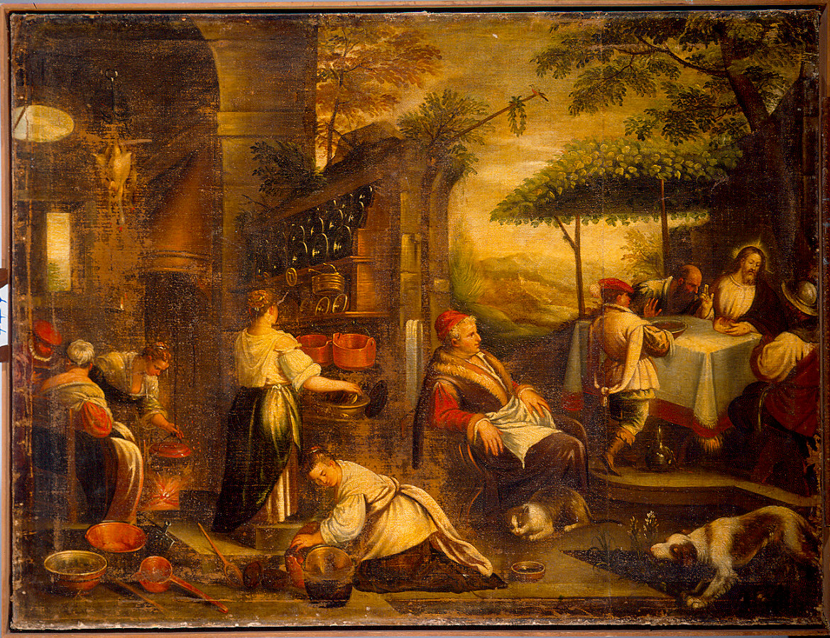 cena in Emmaus (dipinto) di Dal Ponte Francesco detto Francesco Bassano (bottega) (ultimo quarto sec. XVI)