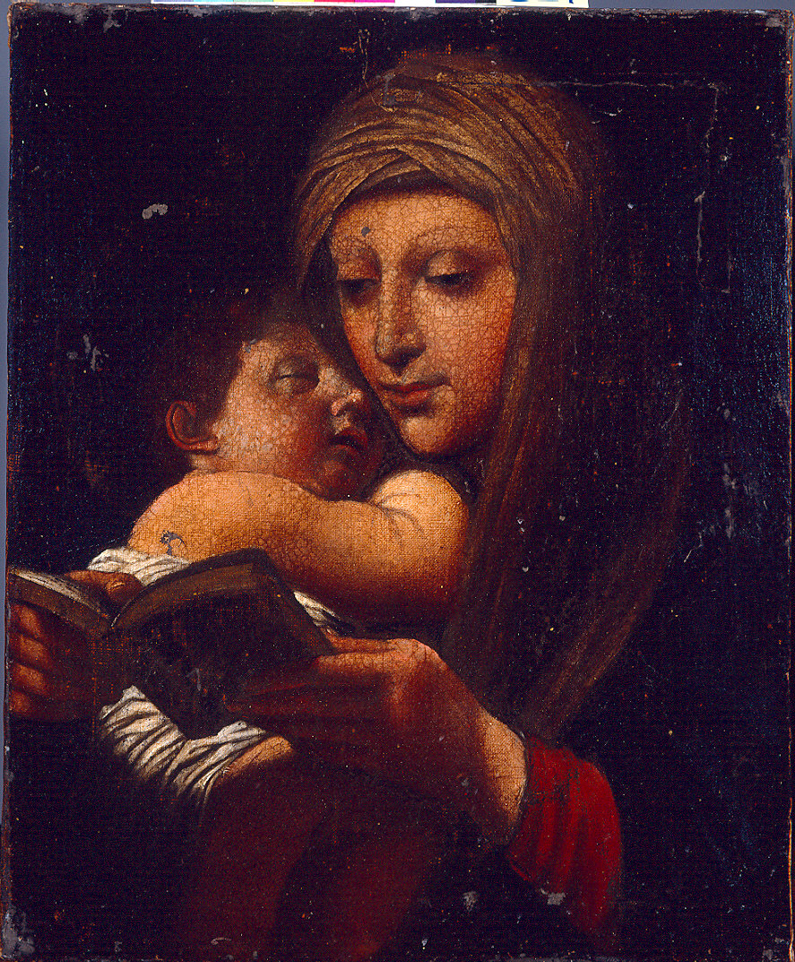 Madonna con Bambino dormiente (dipinto) - ambito emiliano (prima metà sec. XVII)