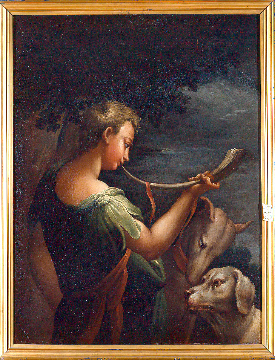 favola di Diana e Atteone (dipinto, elemento d'insieme) di Boselli Felice (sec. XVIII)