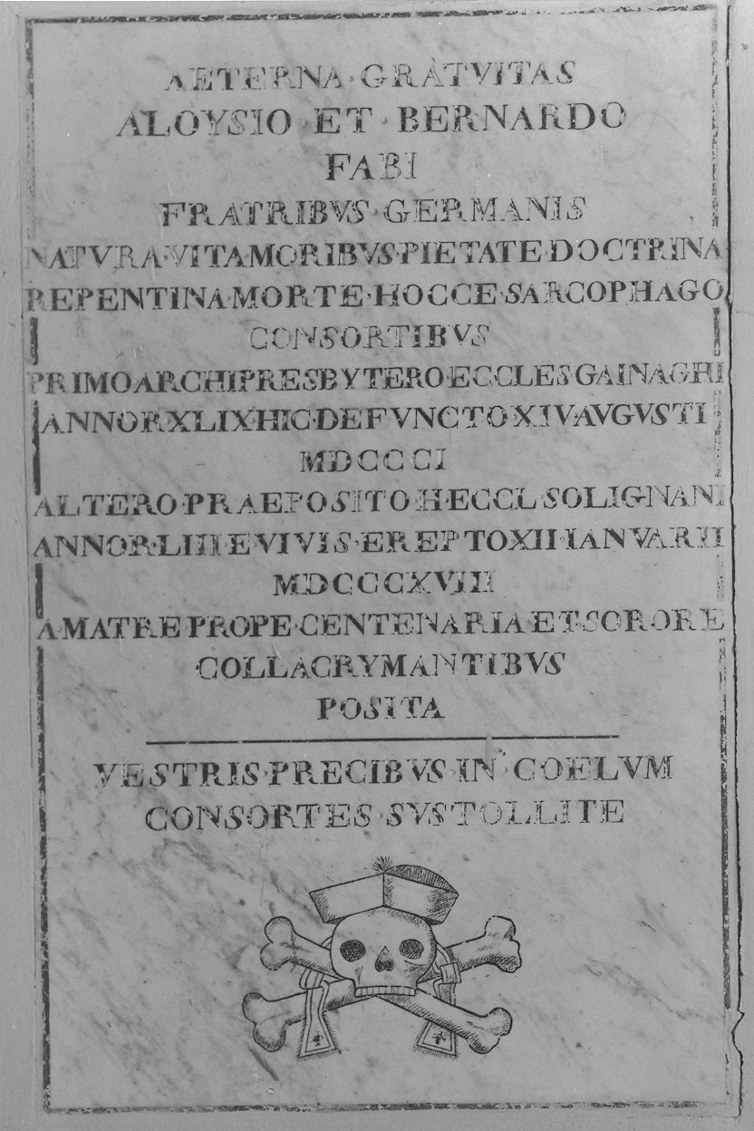 lapide commemorativa - ambito parmense (sec. XIX)