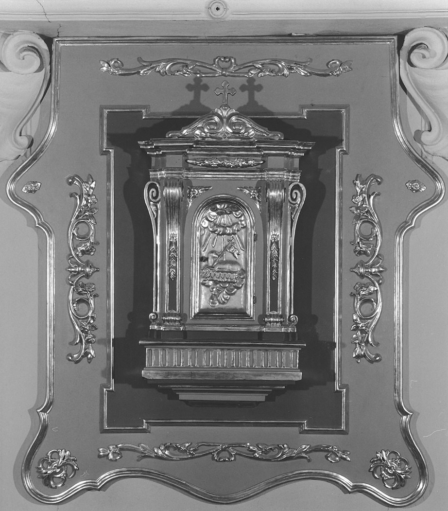tabernacolo - a frontale architettonico - ambito parmense (sec. XVIII, sec. XX)
