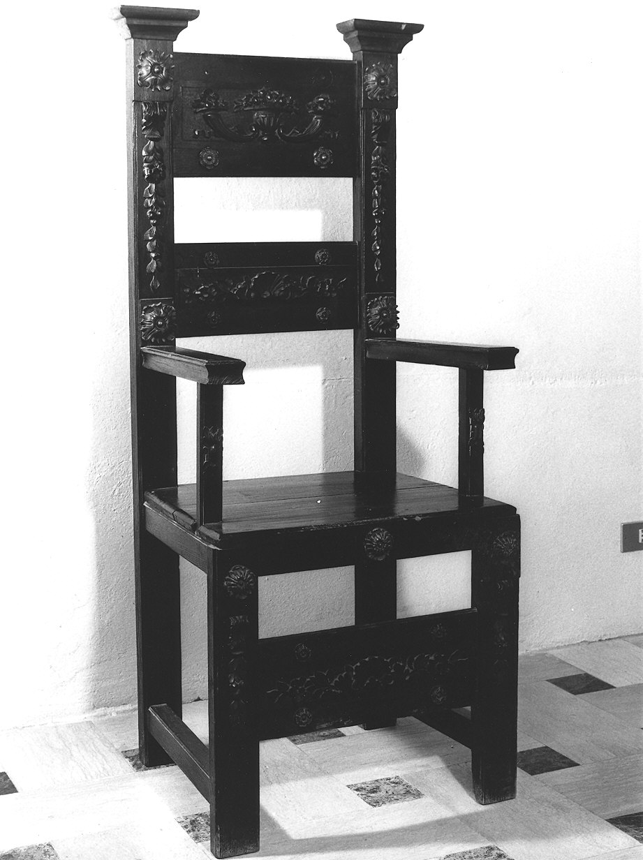 poltrona, elemento d'insieme - ambito parmense (fine/inizio secc. XIX/ XX)