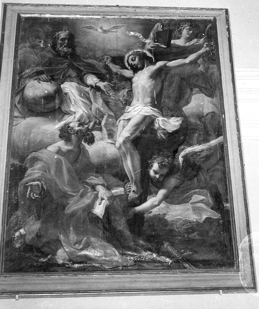 San Paolo in adorazione della Trinità (dipinto) di Massarotti Angelo (ultimo quarto sec. XVII)
