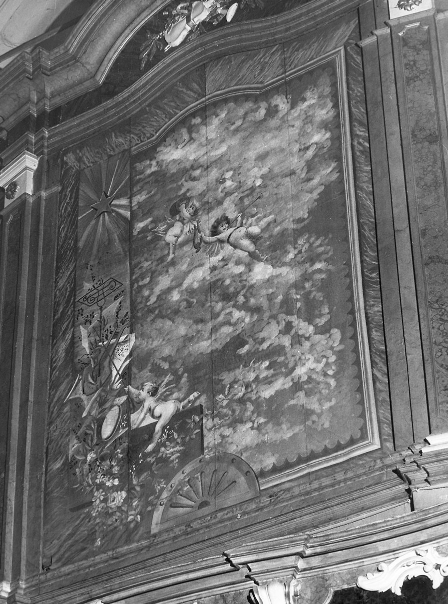 angeli musicanti in gloria (dipinto) - ambito parmense (sec. XIX)