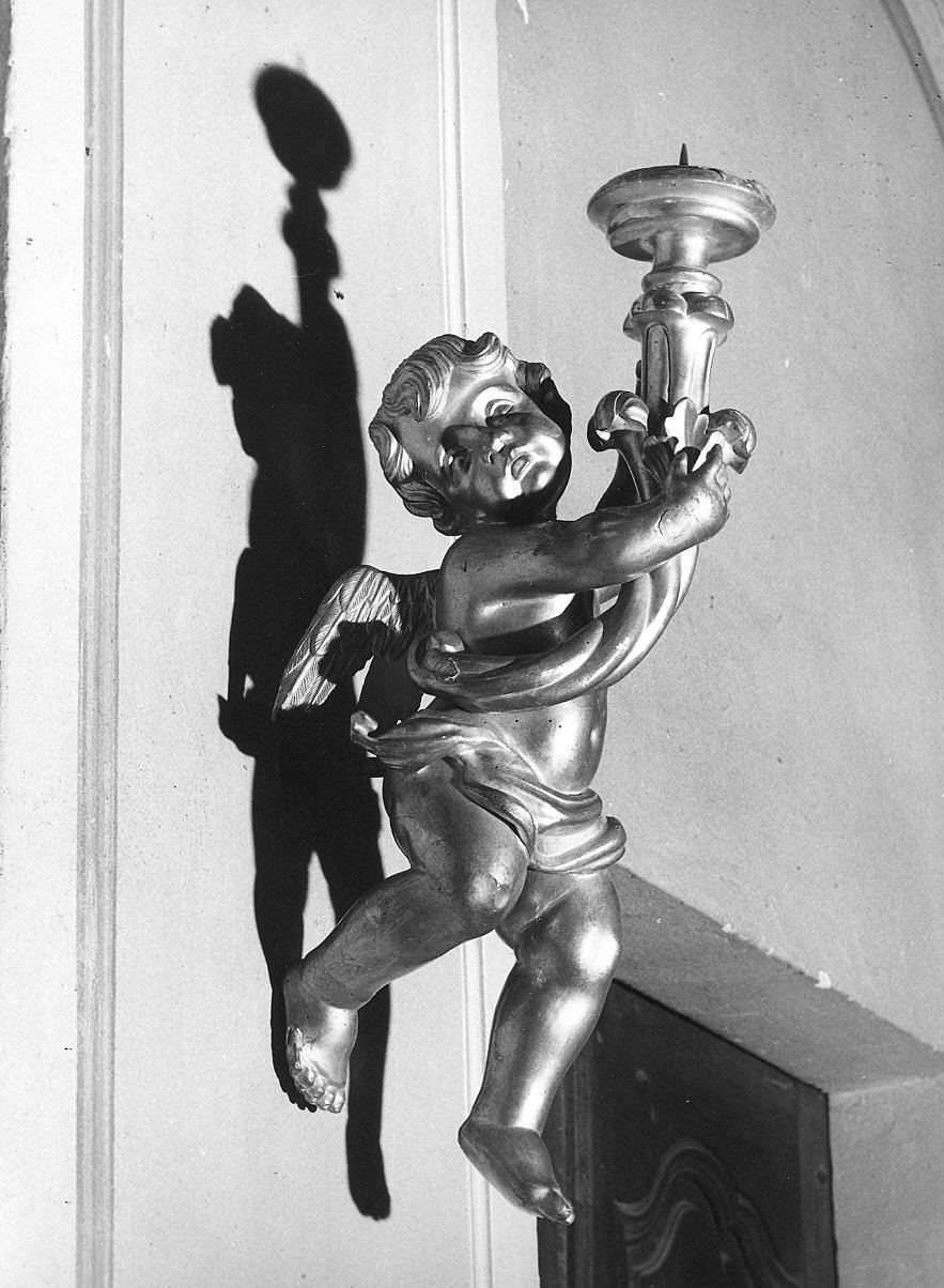 candelabro - a statuetta, elemento d'insieme - ambito parmense (sec. XVIII)