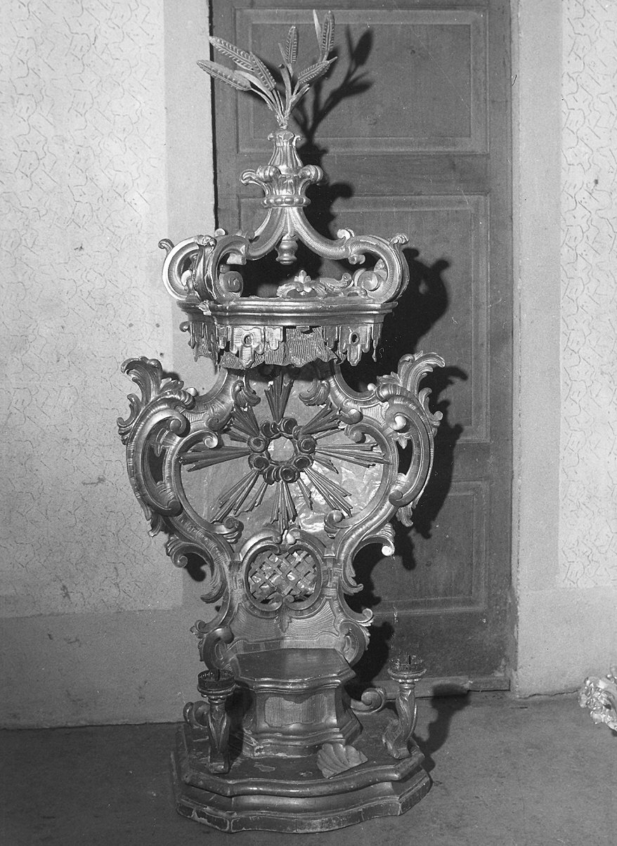 tronetto per esposizione eucaristica - ambito parmense (metà sec. XIX)