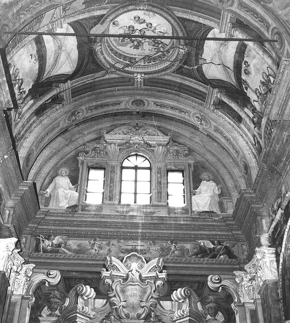 angeli musicanti in gloria (decorazione pittorica, complesso decorativo) di Baratta Alessandro, Spolverini Ilario (primo quarto sec. XVIII)