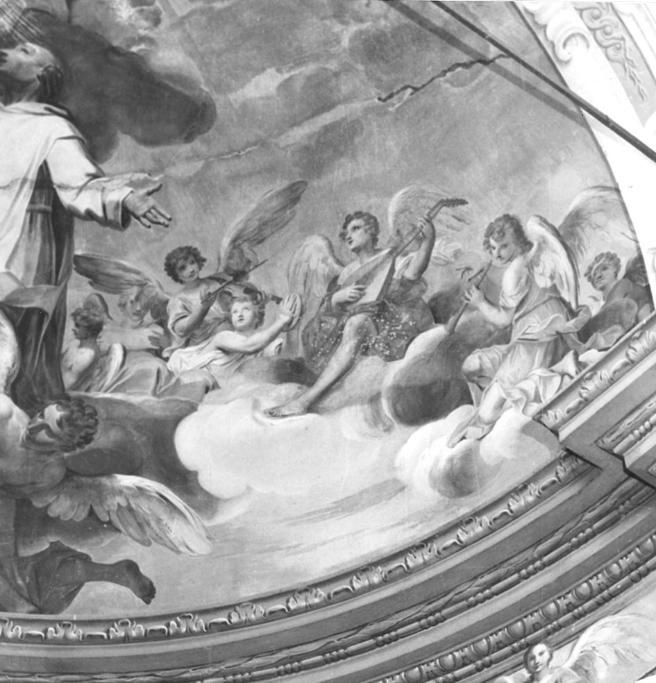 San Brunone in adorazione della Madonna (decorazione pittorica, complesso decorativo) di Boni Giacomo Antonio (sec. XVIII)