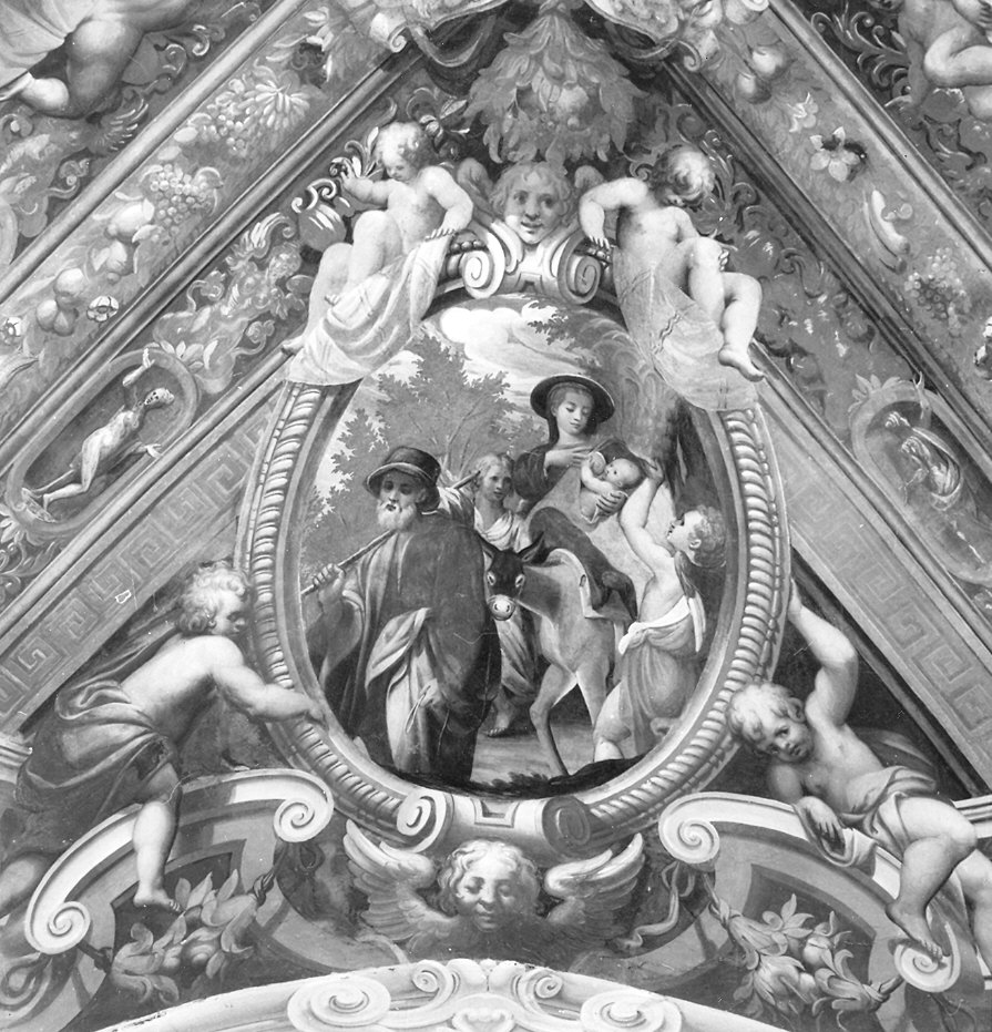 storie della vita della Madonna (decorazione pittorica, elemento d'insieme) di Tinti Giovan Battista (attribuito) (fine/inizio secc. XVI/ XVII)