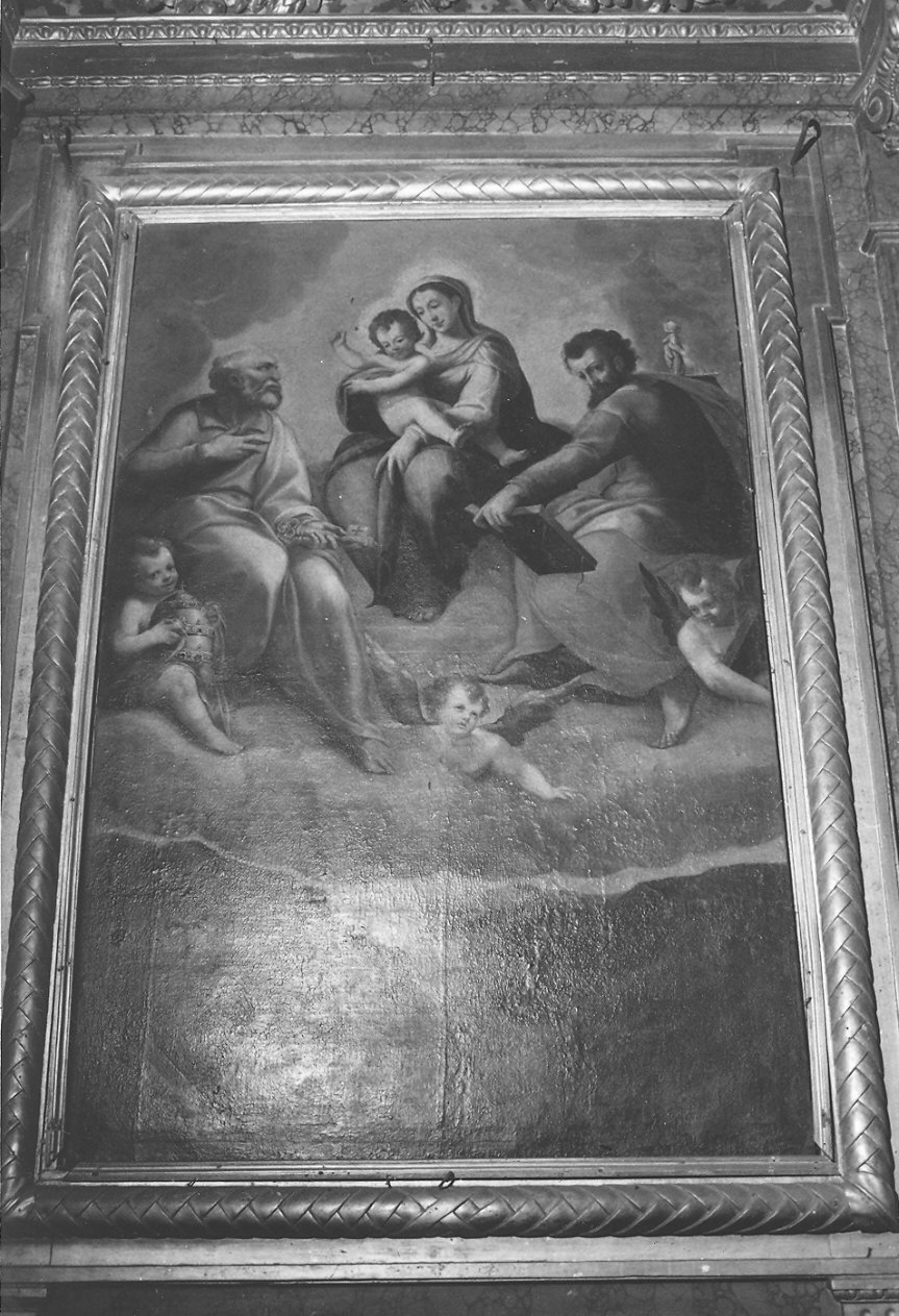 Madonna con Bambino, San Pietro e San Paolo (dipinto) di Mazzola Bedoli Alessandro (attribuito) (ultimo quarto sec. XVI)