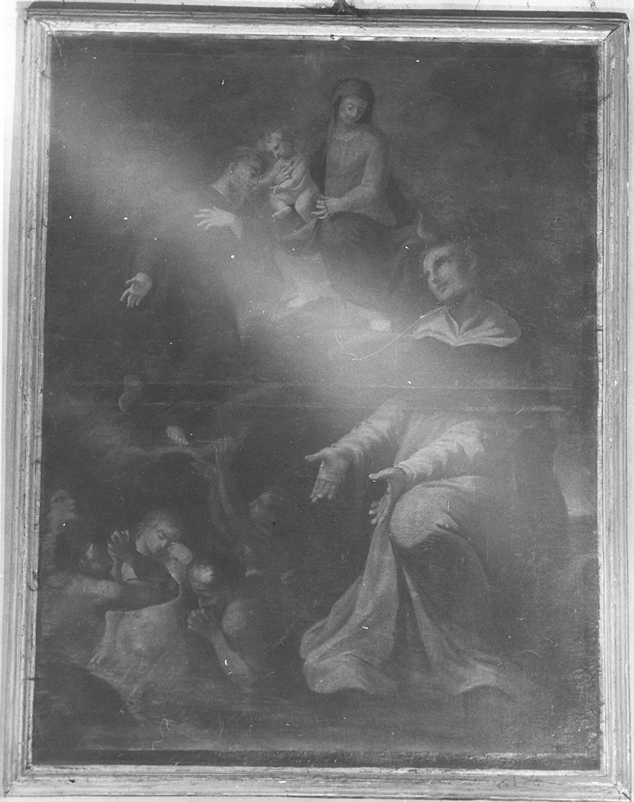 Madonna del Carmelo con Sant'Antonio da Padova e San Vincenzo Ferrer che pregano per le anime purganti (dipinto) - ambito parmense (prima metà sec. XVIII)