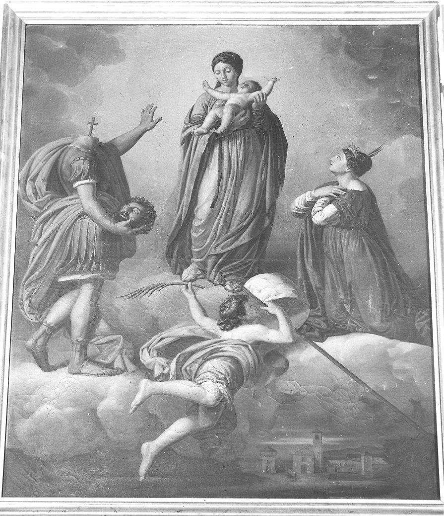 Madonna con Bambino, San Donnino e Sant'Orsola (dipinto) di Campana Stanislao (sec. XIX)