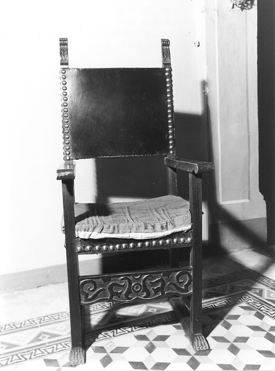 poltrona del celebrante, serie - ambito parmense-piacentino (seconda metà sec. XIX)