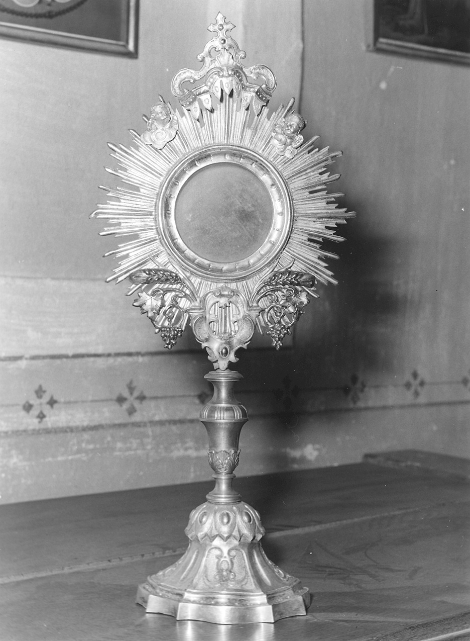 ostensorio - a raggiera - ambito piacentino (?) (fine/inizio secc. XVIII/ XIX)