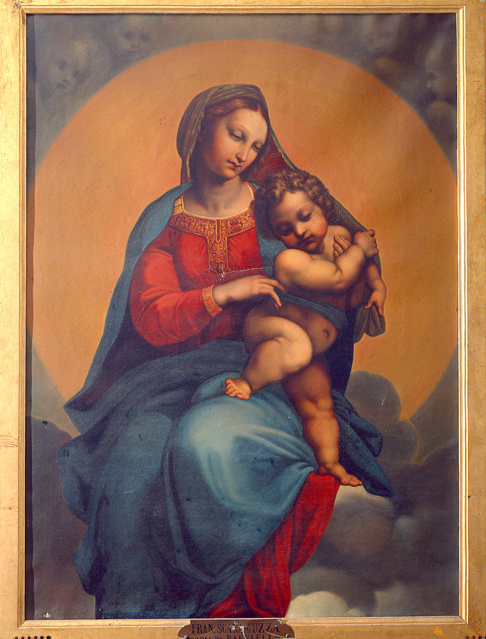 Madonna con Bambino (dipinto) di Scaramuzza Francesco (sec. XIX)