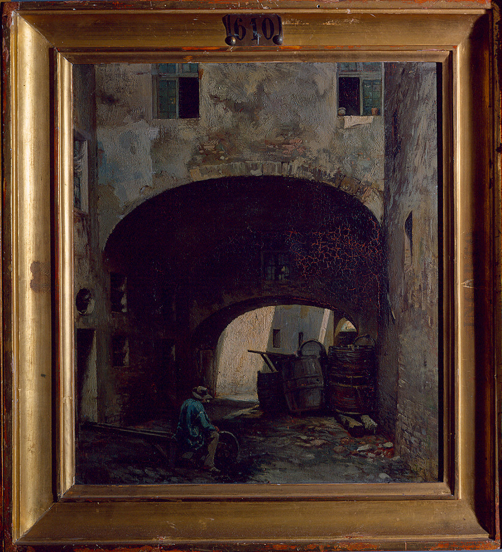 Voltone presso l'Università di Parma (dipinto) di Isola Claudio Giacomo (sec. XIX)