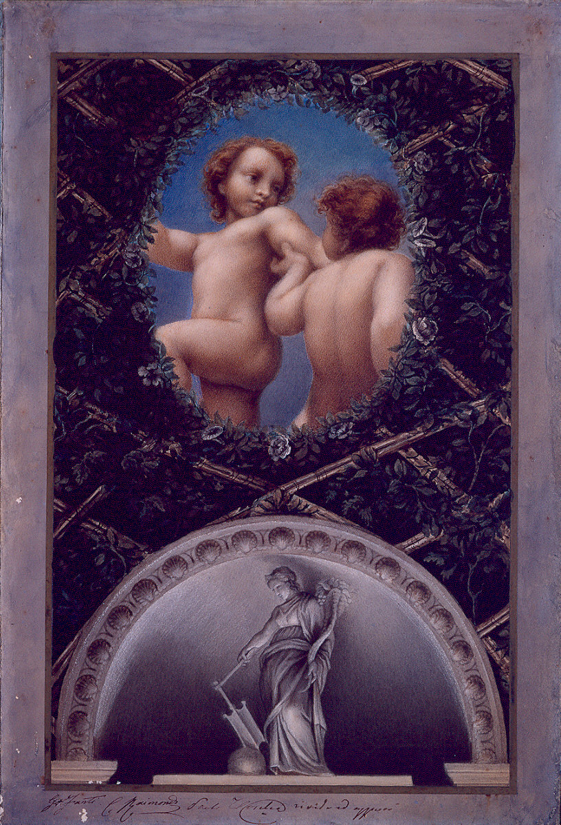 Due putti/ Fortuna (dipinto) di Fanti Girolamo, Raimondi Carlo, Toschi Paolo (sec. XIX)