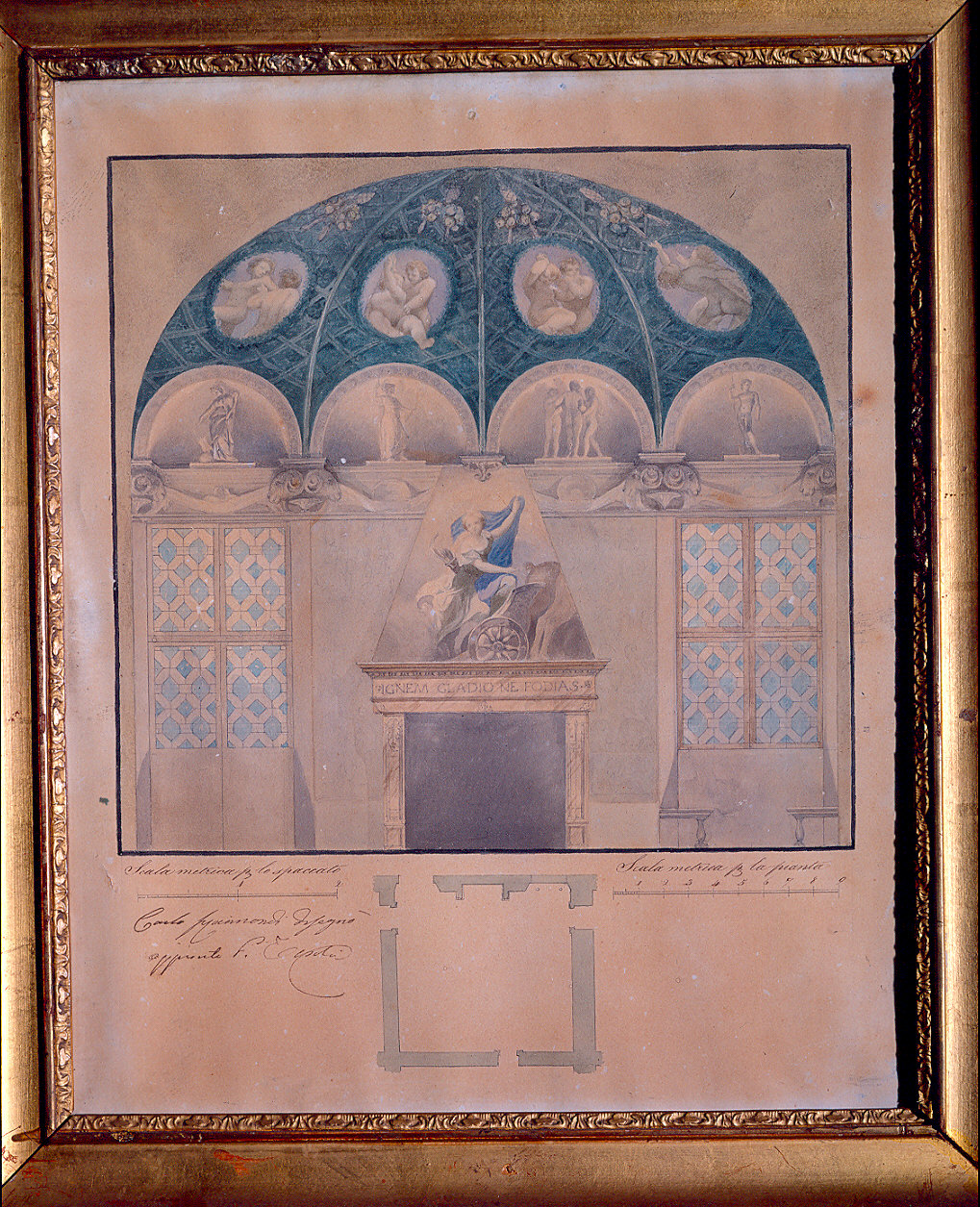 Spaccato della Camera di San Paolo (dipinto) di Raimondi Carlo, Toschi Paolo (sec. XIX)