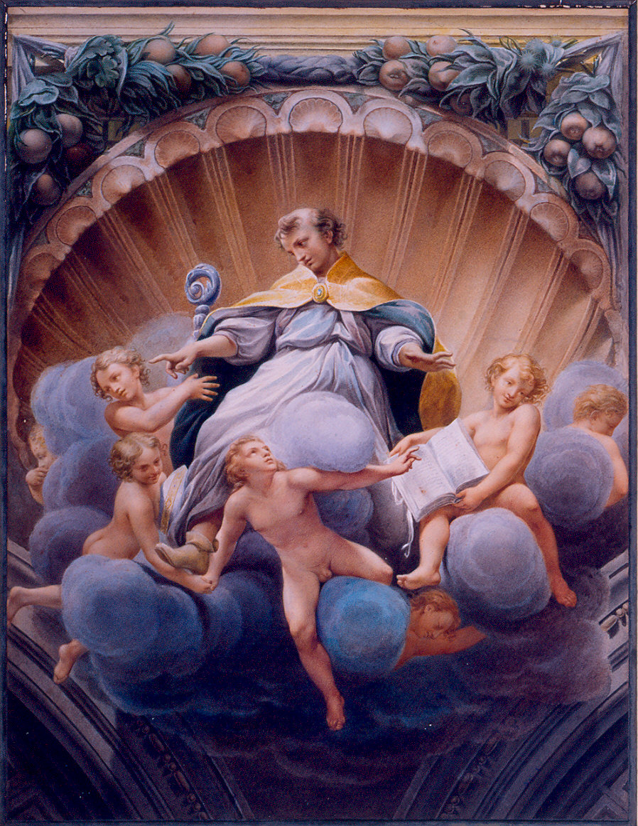 Pennacchio con Sant'Ilario (dipinto) di Raimondi Carlo, Toschi Paolo (sec. XIX)