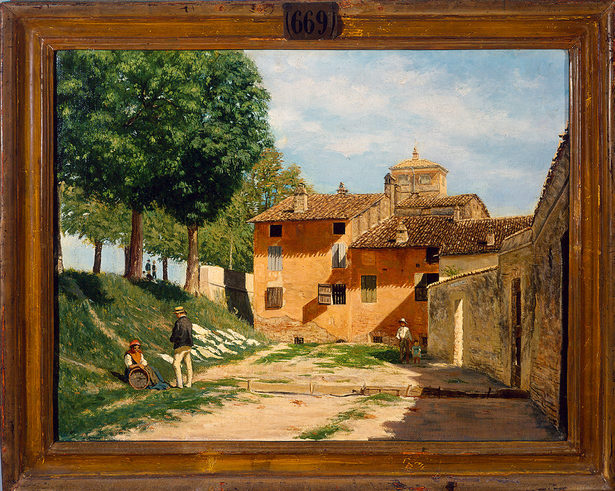 Bastioni di Porta di San Barnaba (dipinto) di Furia Eugenio (sec. XIX)