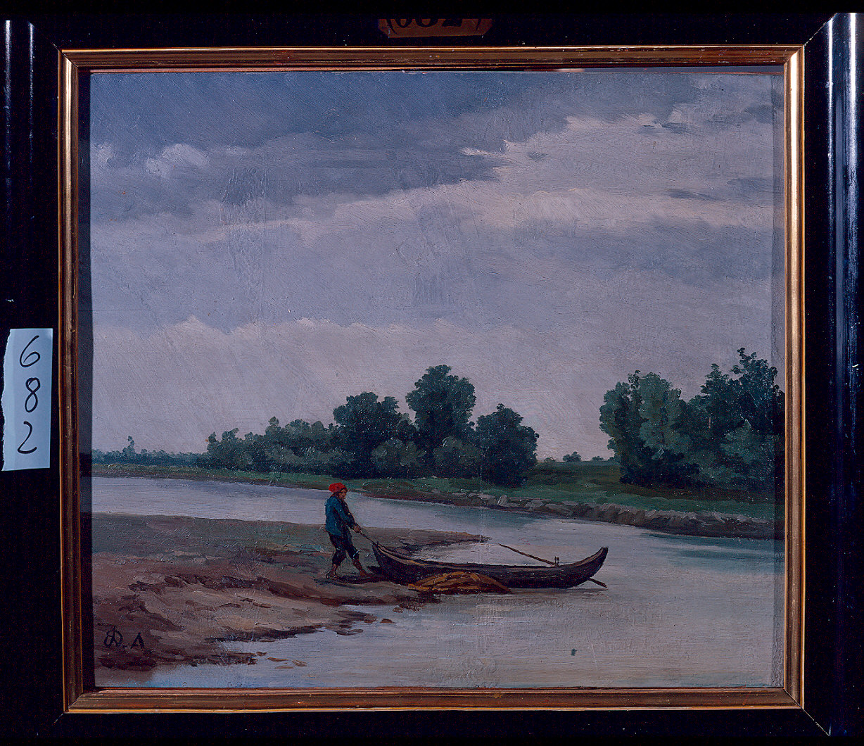 Un guado nel torrente Parma (dipinto) di Dazzi Antonio (sec. XIX)
