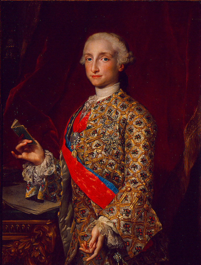 Ritratto di Carlo di Borbone, principe delle Asturie (Carlo IV di Spagna) (dipinto) di Mengs Anton Raphael (sec. XVIII)