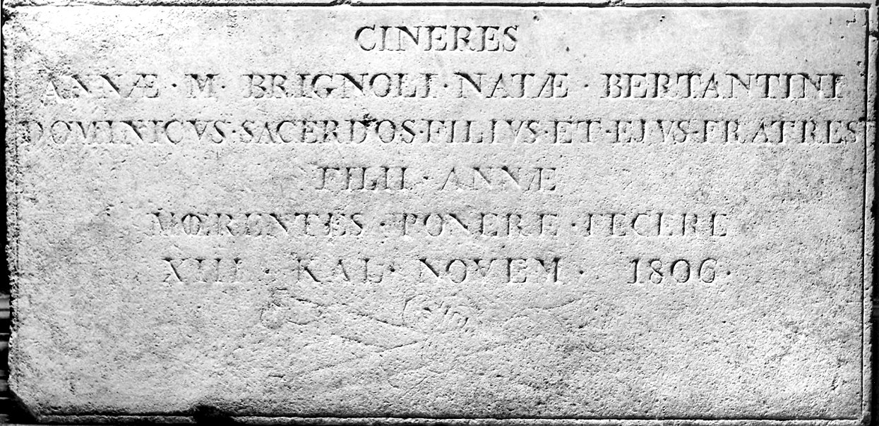 lapide tombale - ambito parmense (sec. XIX)