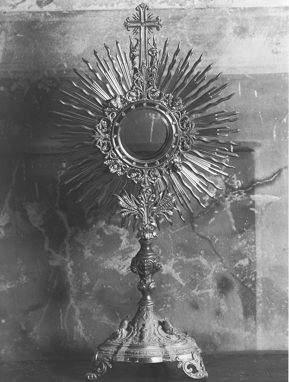 ostensorio - a raggiera - ambito parmense (fine/inizio secc. XVIII/ XIX)