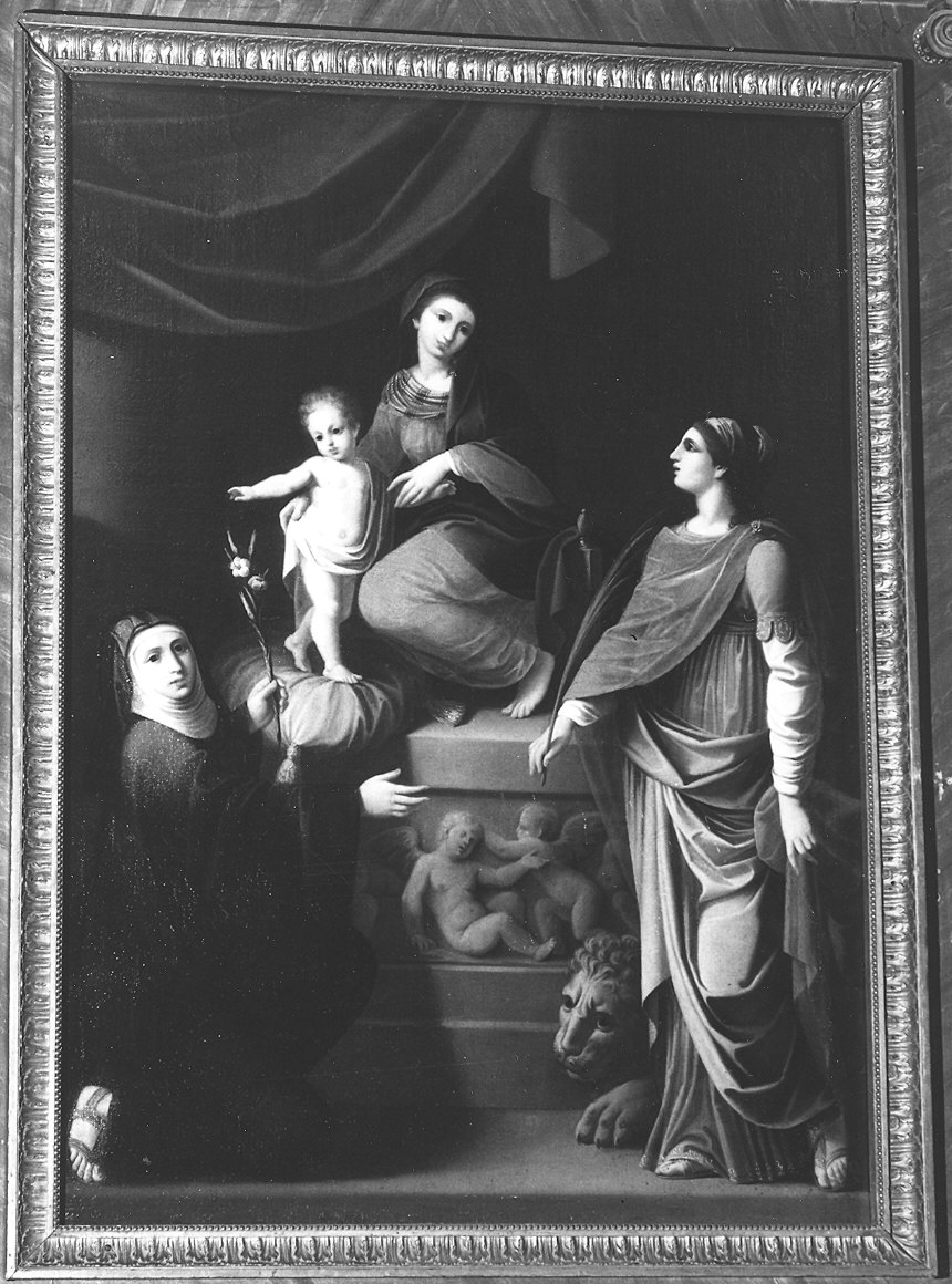 Madonna con Bambino, Santa Liberata e SantaTeopista (dipinto) di Pasini Antonio (primo quarto sec. XIX)