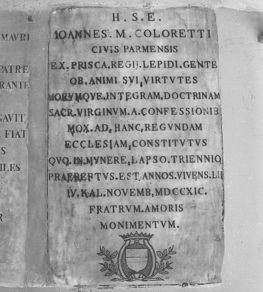 lapide tombale - ambito parmense (sec. XVIII)