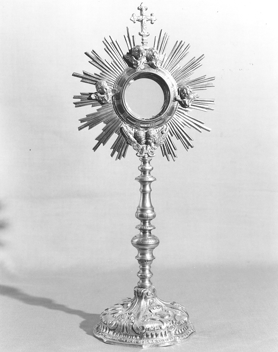 ostensorio - a raggiera - ambito parmense (seconda metà sec. XVIII)