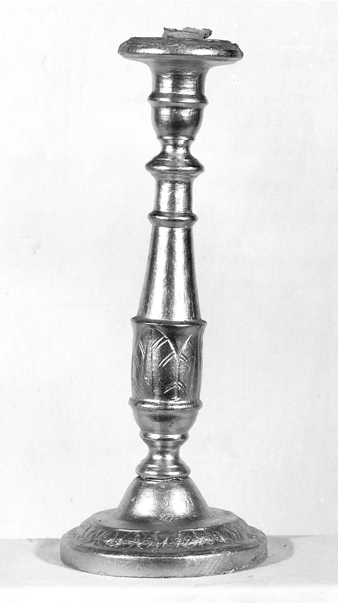 candeliere d'altare, serie - ambito parmense (prima metà sec. XIX)