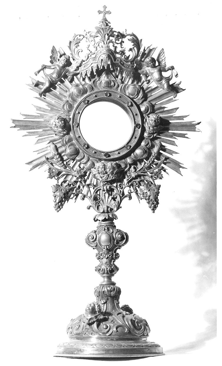 ostensorio - a raggiera - produzione Italia settentrionale (sec. XX)