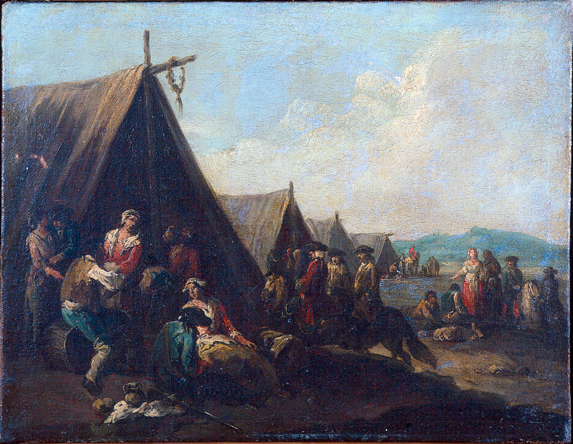Scontro di cavalieri (dipinto) di Zais Giuseppe (metà sec. XVIII)