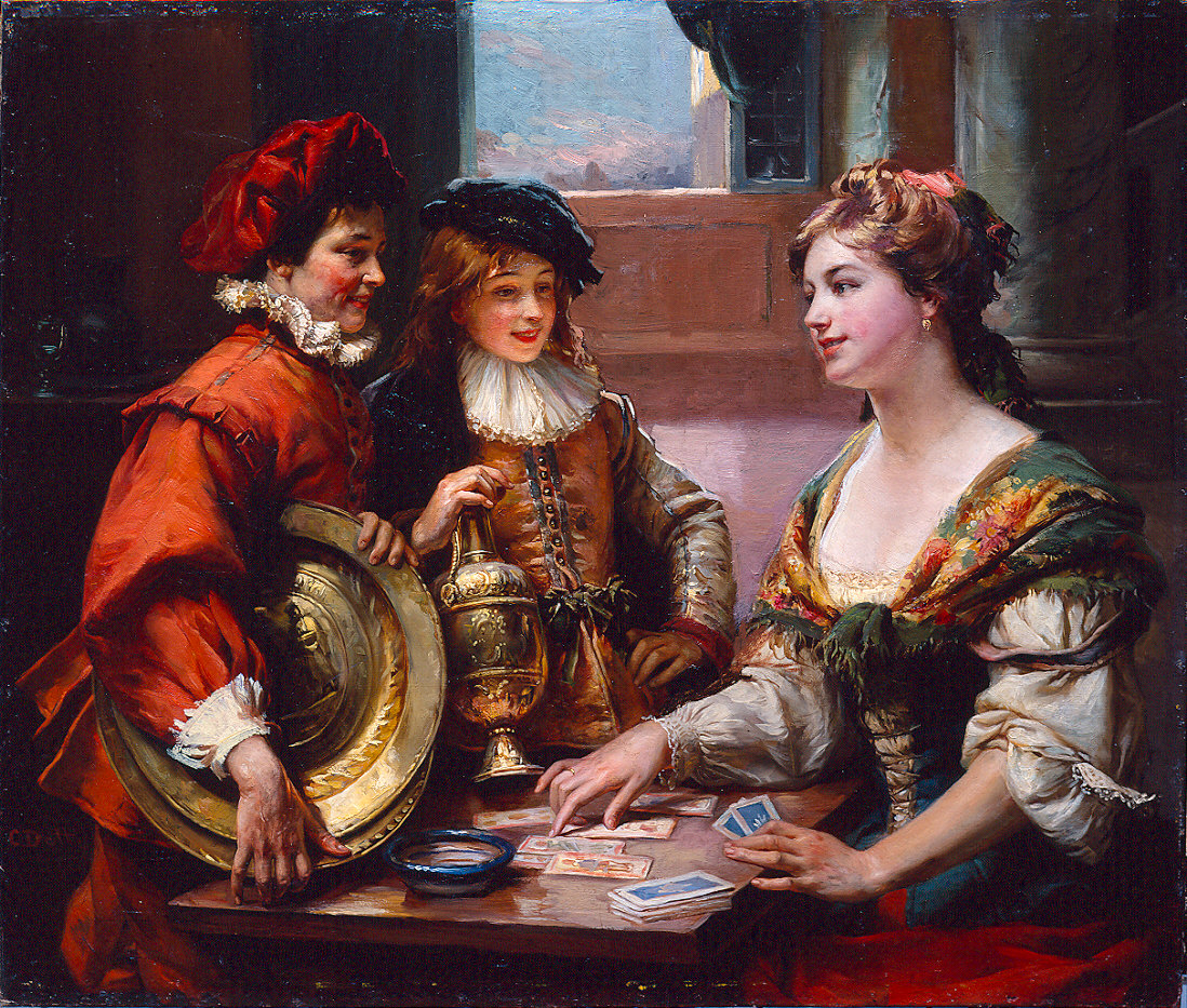 L'indovina (dipinto) di Detti Cesare Augusto (ultimo quarto sec. XIX)