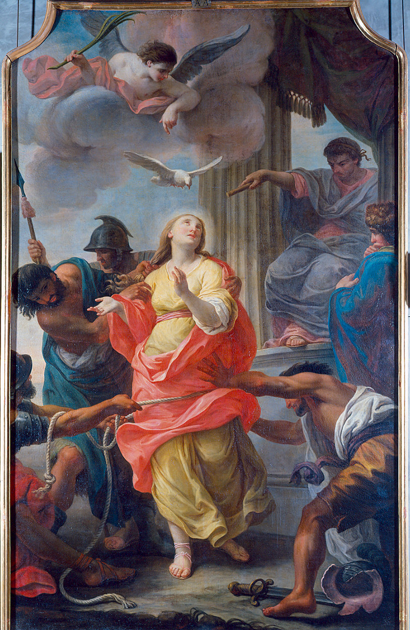 Condanna di Santa Lucia (dipinto) di Peroni Giuseppe (sec. XVIII)