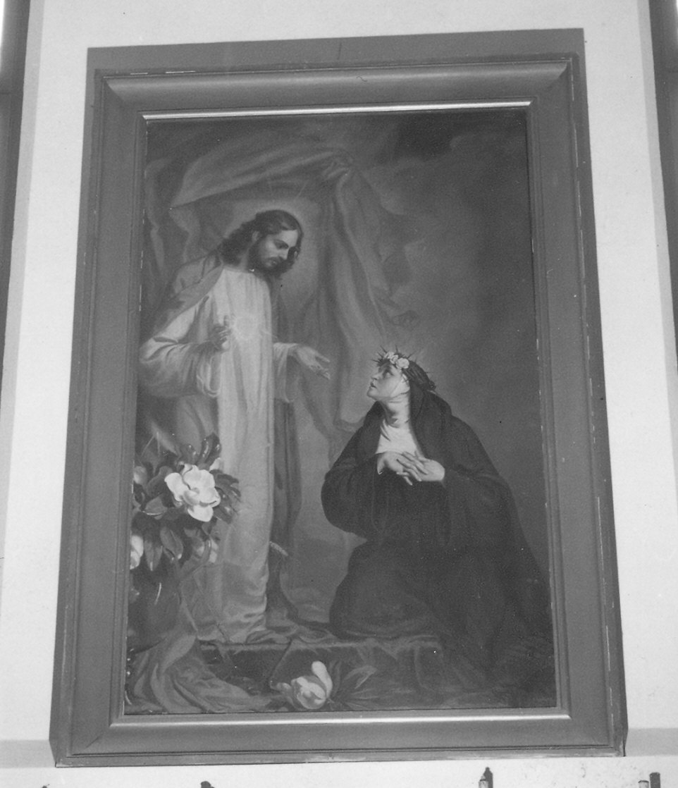Sacro Cuore di Gesù e Santa Margherita Maria Alacoque (dipinto) di Pozzi Donnino (sec. XX)