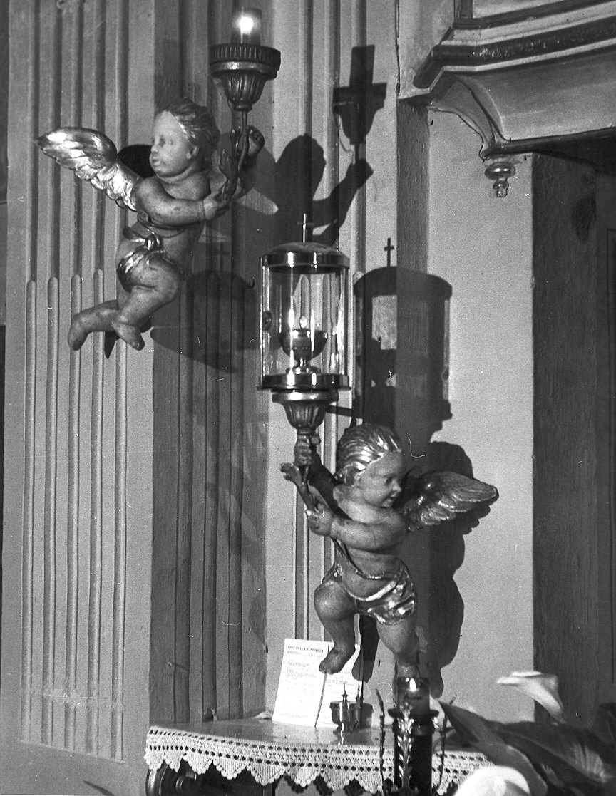 angioletto reggicandelabro (scultura, serie) - ambito parmense (ultimo quarto sec. XVIII)