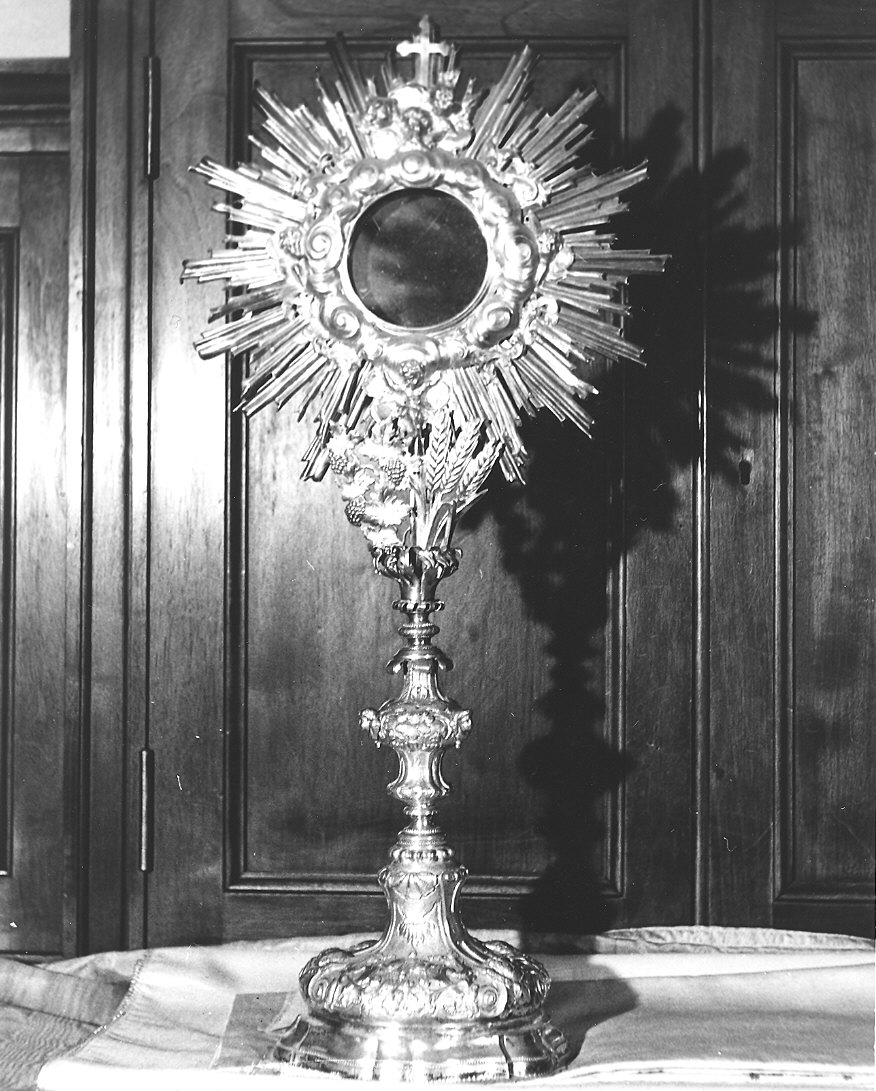 ostensorio - a raggiera - ambito parmense (metà sec. XVIII)