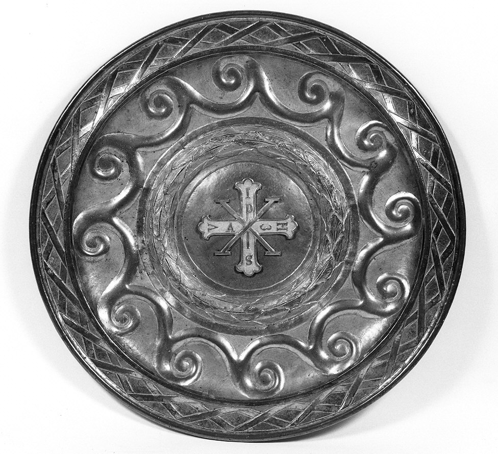 piatto per elemosine - ambito parmense (metà sec. XIX)