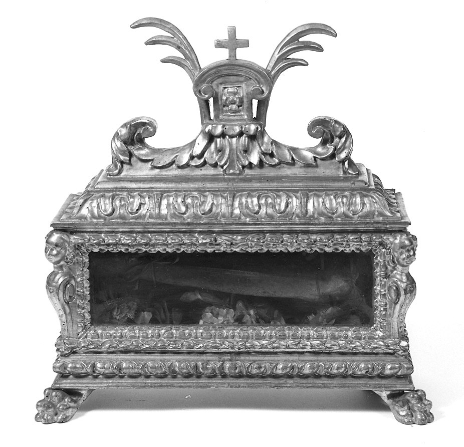 reliquiario a teca - a urna - ambito parmense (sec. XIX)