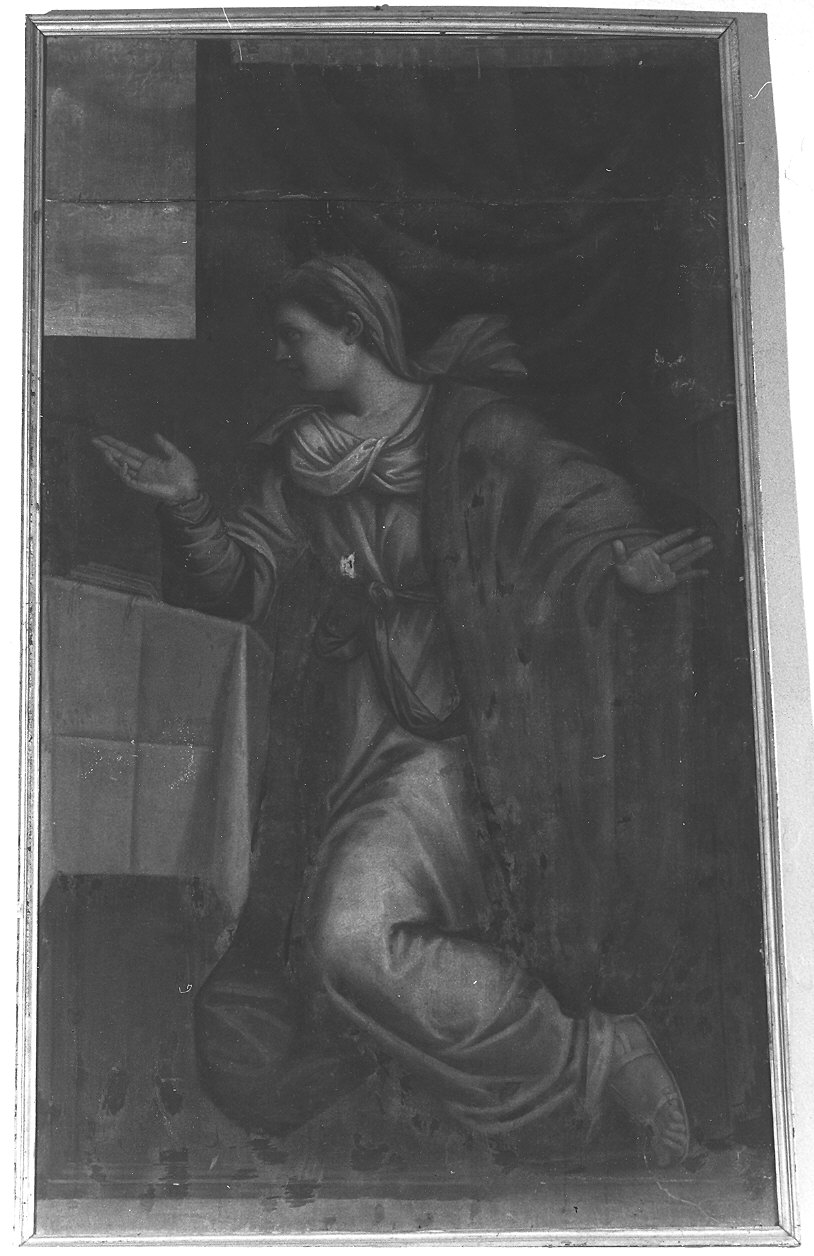 Madonna annunciata (dipinto, elemento d'insieme) - ambito emiliano (sec. XVII)