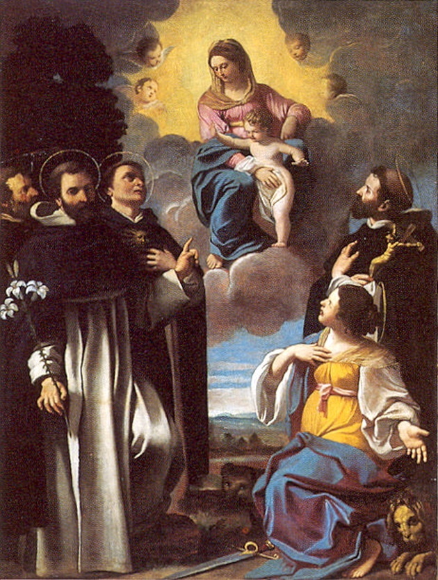 Madonna con Bambino e Santi (dipinto) di Badalocchio Sisto (sec. XVII)
