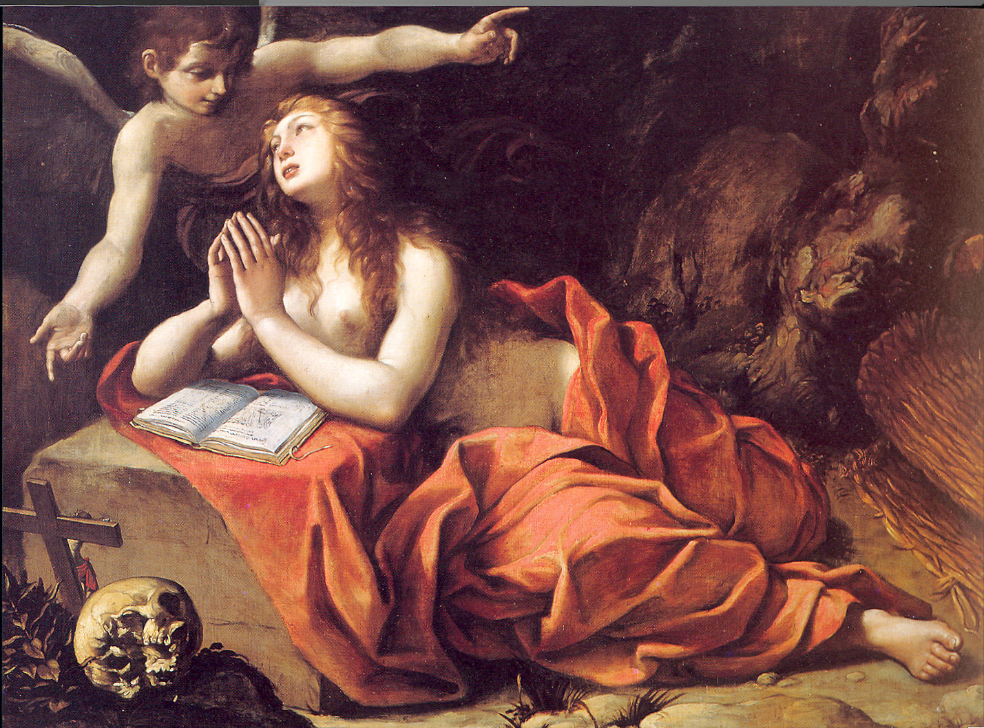 Maddalena penitente e un angelo (dipinto) di Spada Lionello (sec. XVII)