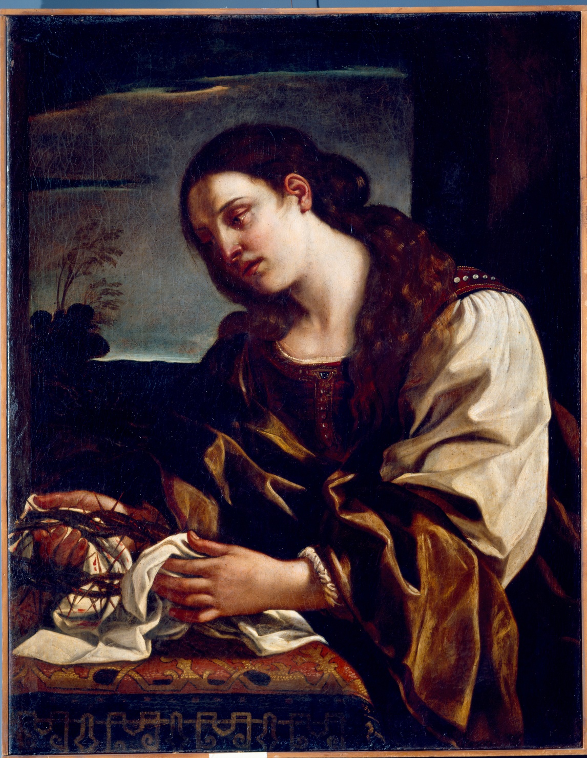 Maddalena con la corona di spine (dipinto) di Barbieri Giovanni Francesco detto Guercino (bottega) (sec. XVII)