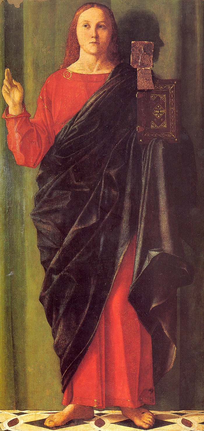Redentore benedicente (dipinto) di Pennacchi Pier Maria (secc. XV/ XVI)