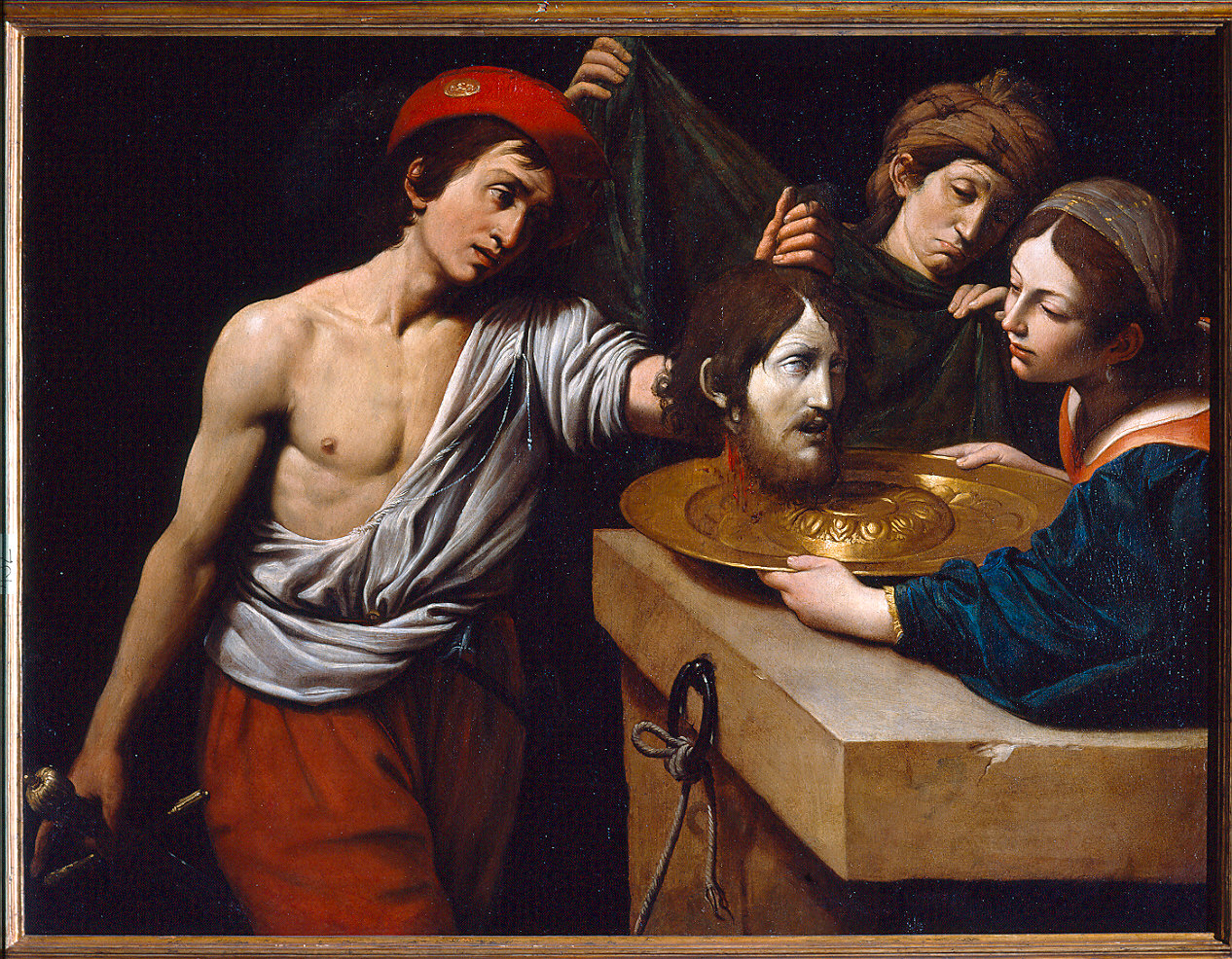 Il carnefice porge a Salomè la testa del Battista (dipinto) di Spada Lionello (sec. XVII)