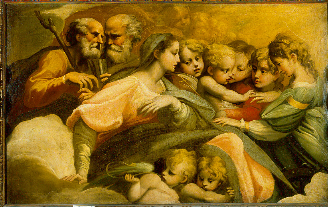 Sposalizio mistico di santa Caterina (dipinto) - ambito parmense (sec. XVII)